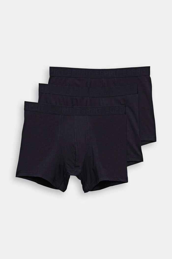Shorts da uomo lunghi in cotone elasticizzato, confezione multipla, NAVY, detail image number 1