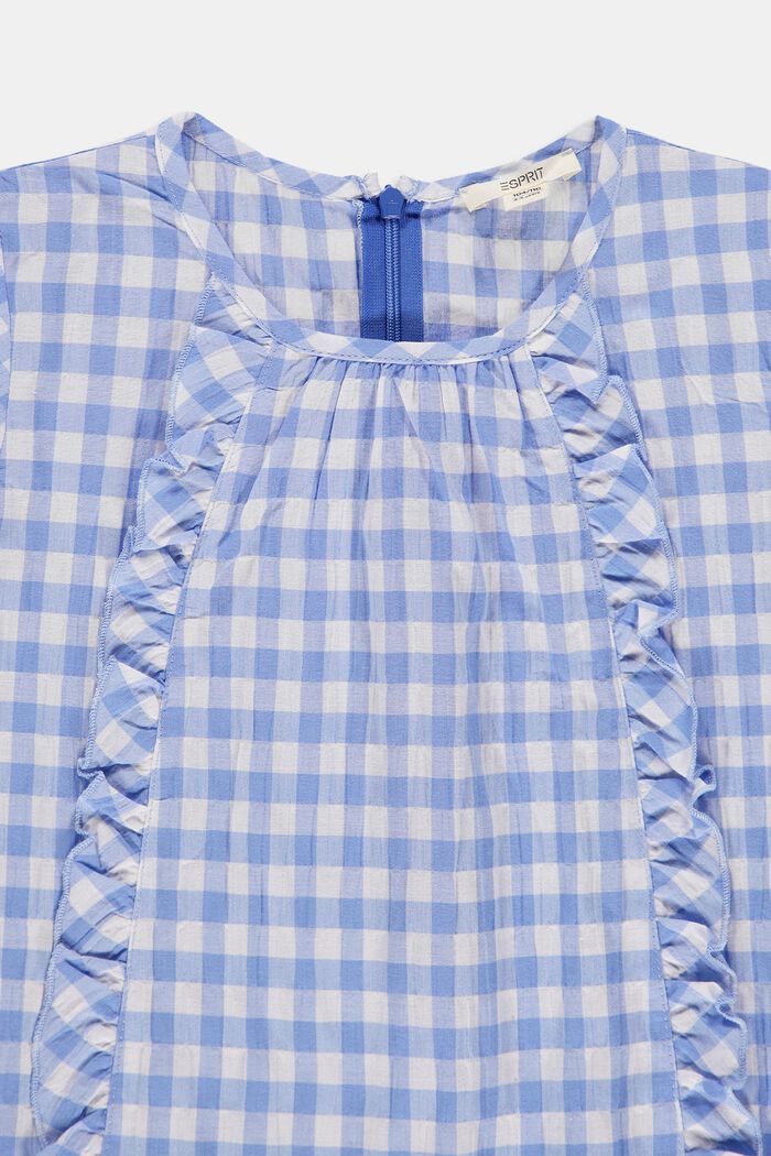 Blusa a quadri vichy con ruches, 100% cotone, LIGHT BLUE, detail image number 2