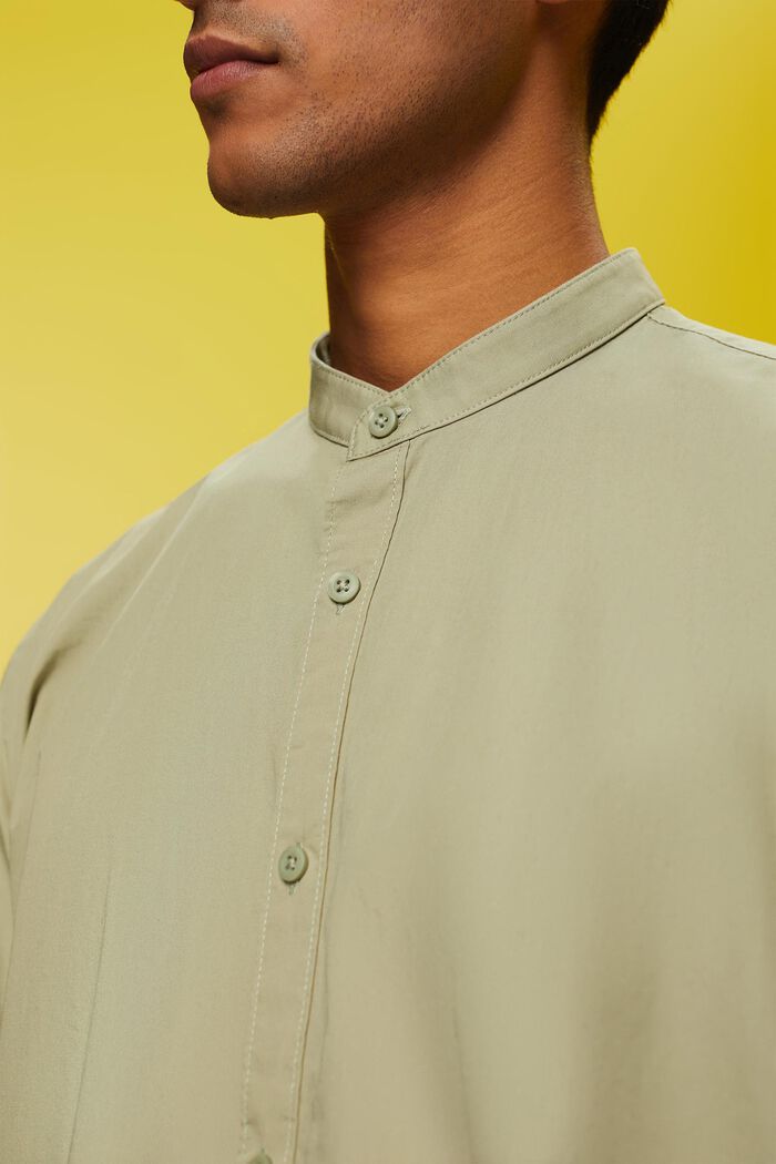 Camicia in cotone con colletto alto, LIGHT GREEN, detail image number 2
