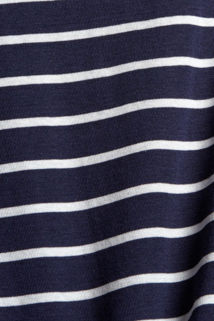 Maglia a manica lunga a righe in 100% cotone, NAVY, detail image number 4