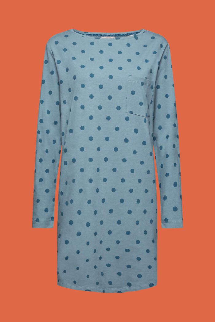 Camicia da notte a pois, NEW  TEAL BLUE, detail image number 5