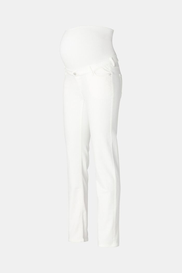 Jeans elasticizzati con fascia premaman, BRIGHT WHITE, detail image number 0