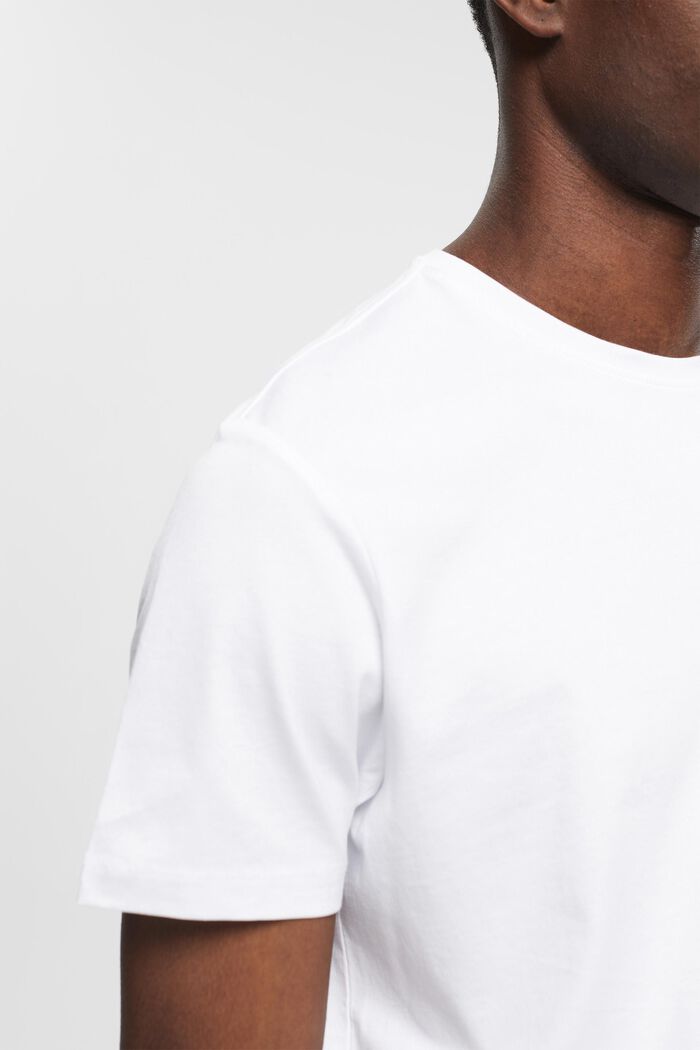 T-shirt slim fit in cotone Pima, WHITE, detail image number 2