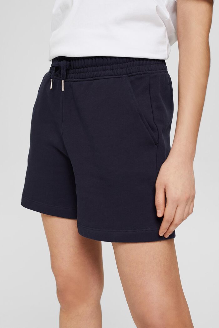 Shorts felpati in cotone, NAVY, detail image number 0