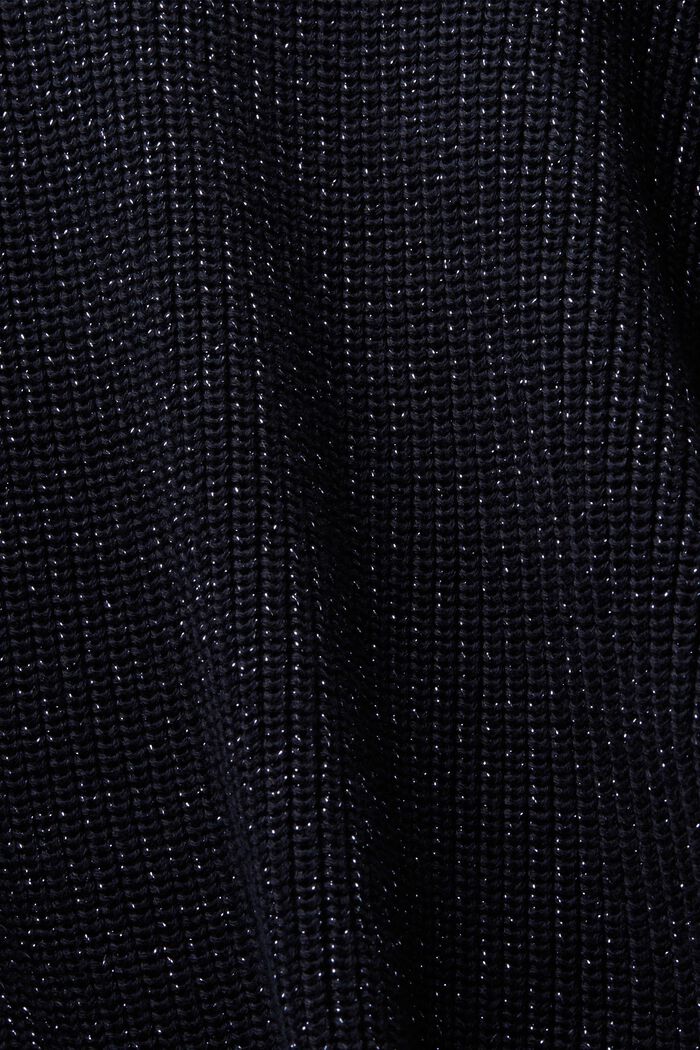 Pullover in maglia a coste lamé, NAVY, detail image number 4