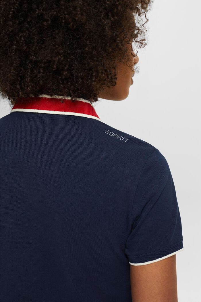 Polo in cotone a maniche corte, NAVY, detail image number 3
