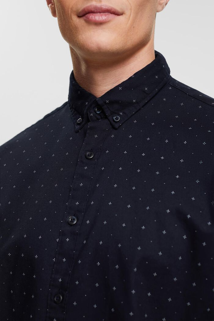 Camicia button-down con microstampa, NAVY, detail image number 0