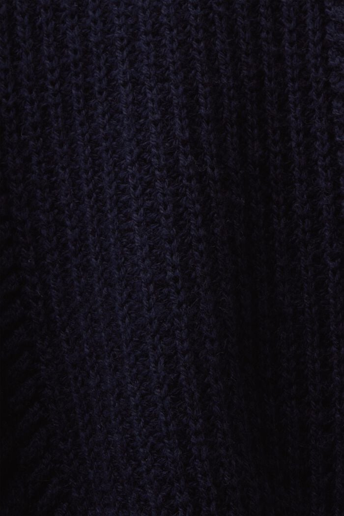 Pullover con collo dolcevita in maglia intrecciata, NAVY, detail image number 6