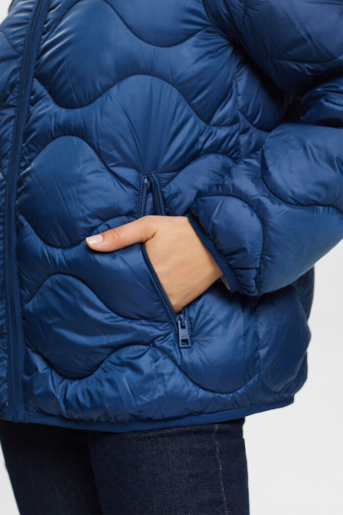 Riciclato: giacca trapuntata trasformabile con cappuccio, GREY BLUE, detail image number 4