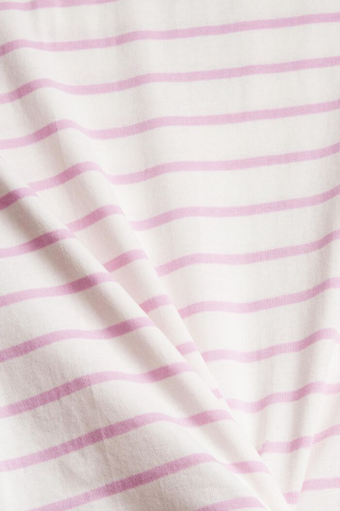 Maglia girocollo a righe in cotone, ROSE COLORWAY, detail image number 1