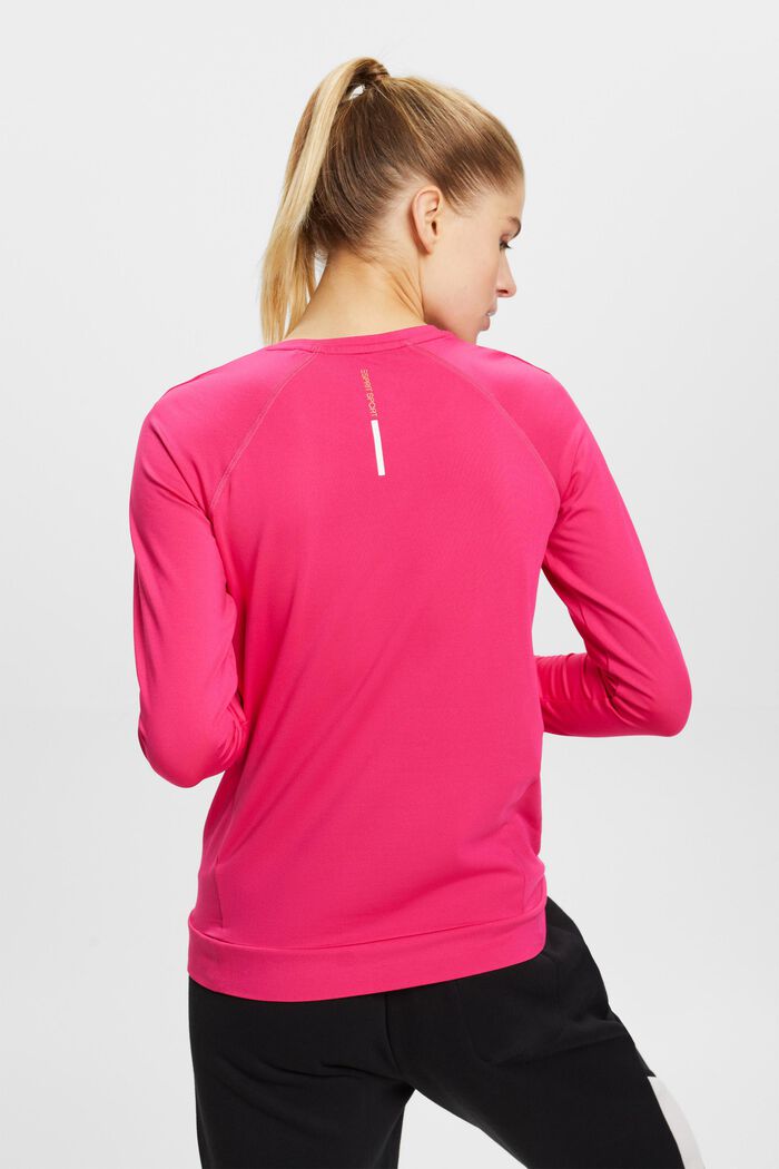 Top sportivo a maniche lunghe con E-Dry, PINK FUCHSIA, detail image number 3