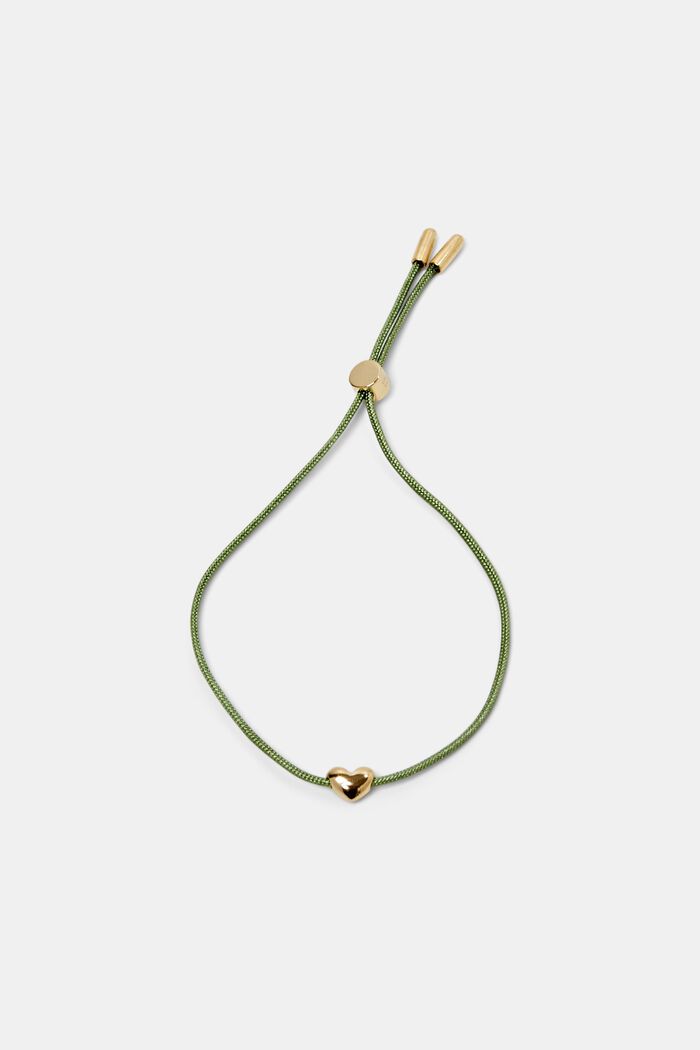 Bracciale con pendente a cuore, argento sterling, KHAKI GREEN, detail image number 0