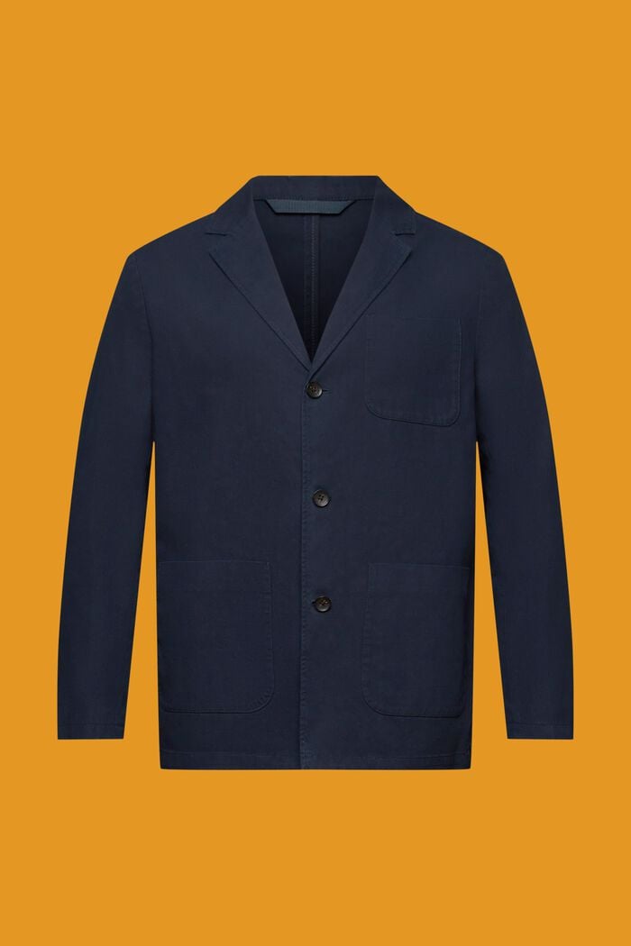 Giacca blazer in twill di cotone, NAVY, detail image number 6