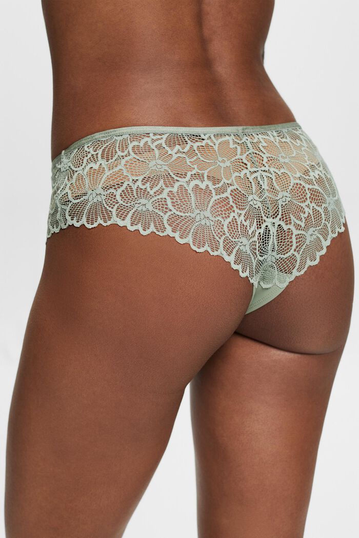 Culotte corte in pizzo alla brasiliana, DUSTY GREEN, detail image number 3
