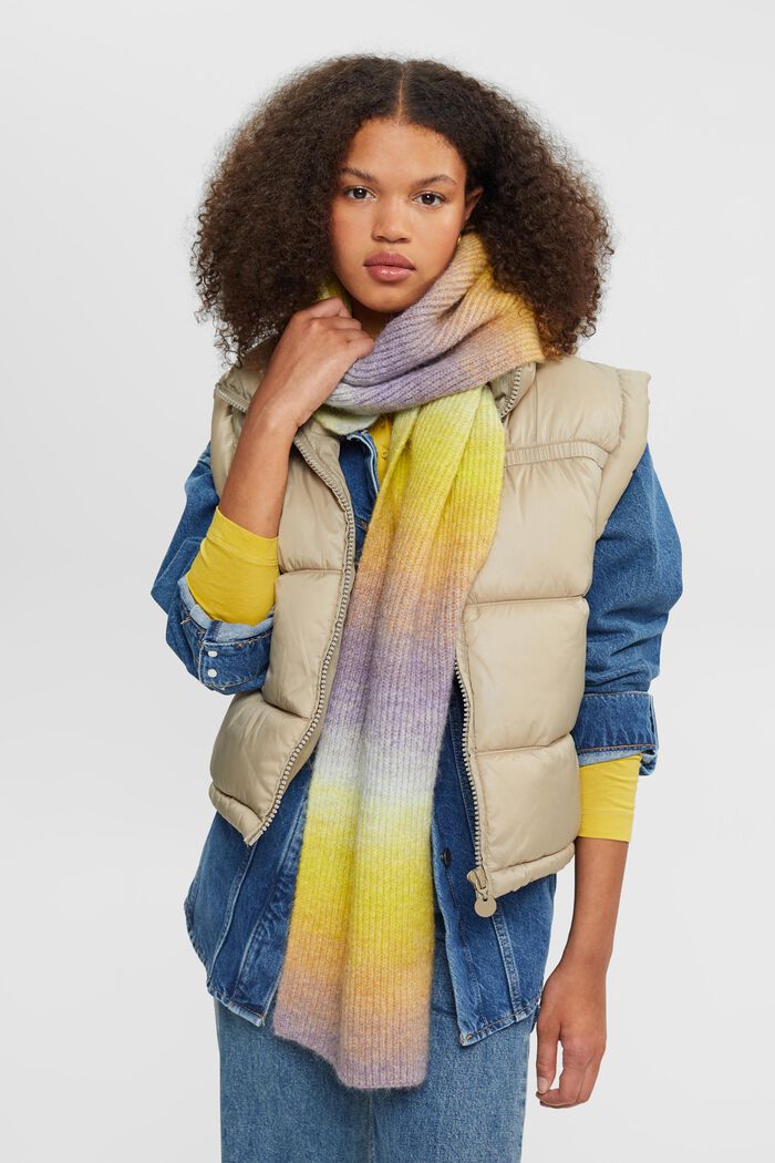 Sciarpa a maglia multicolor con lana