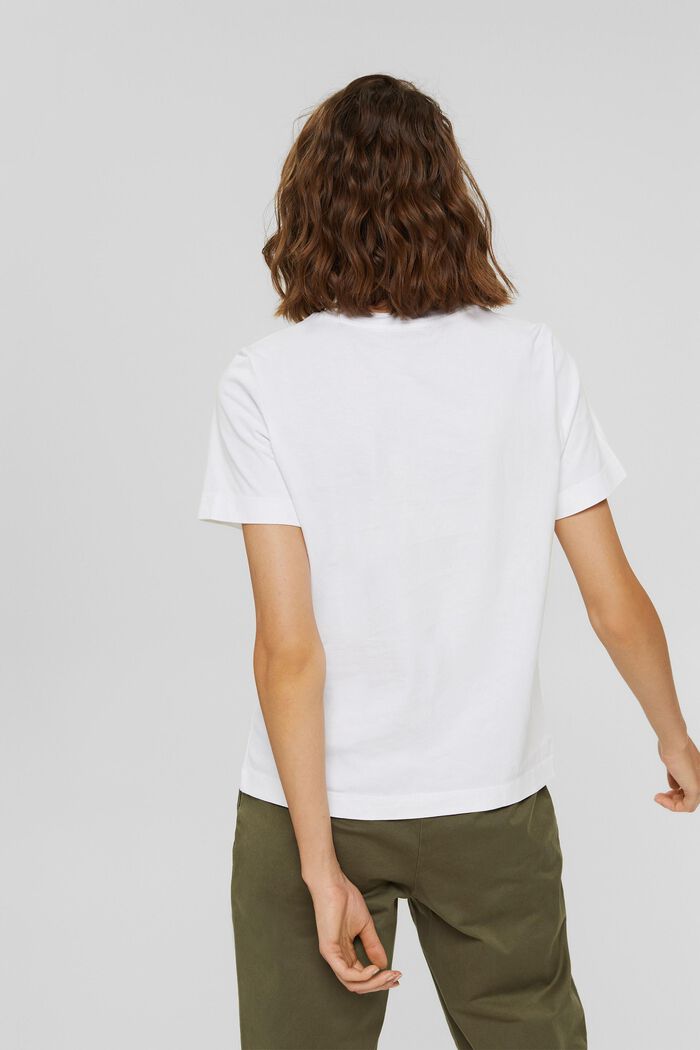 T-shirt basic in 100% cotone biologico, WHITE, detail image number 3