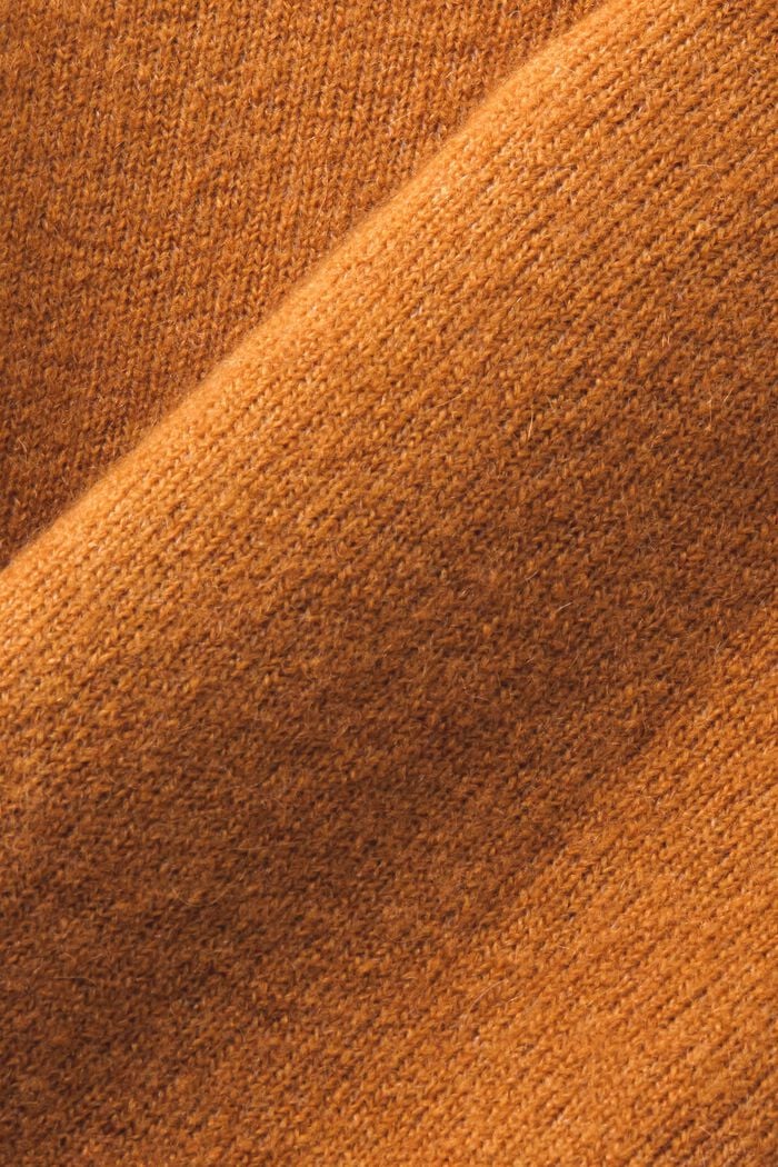 Cardigan con scollo a V in misto lana, CARAMEL, detail image number 5