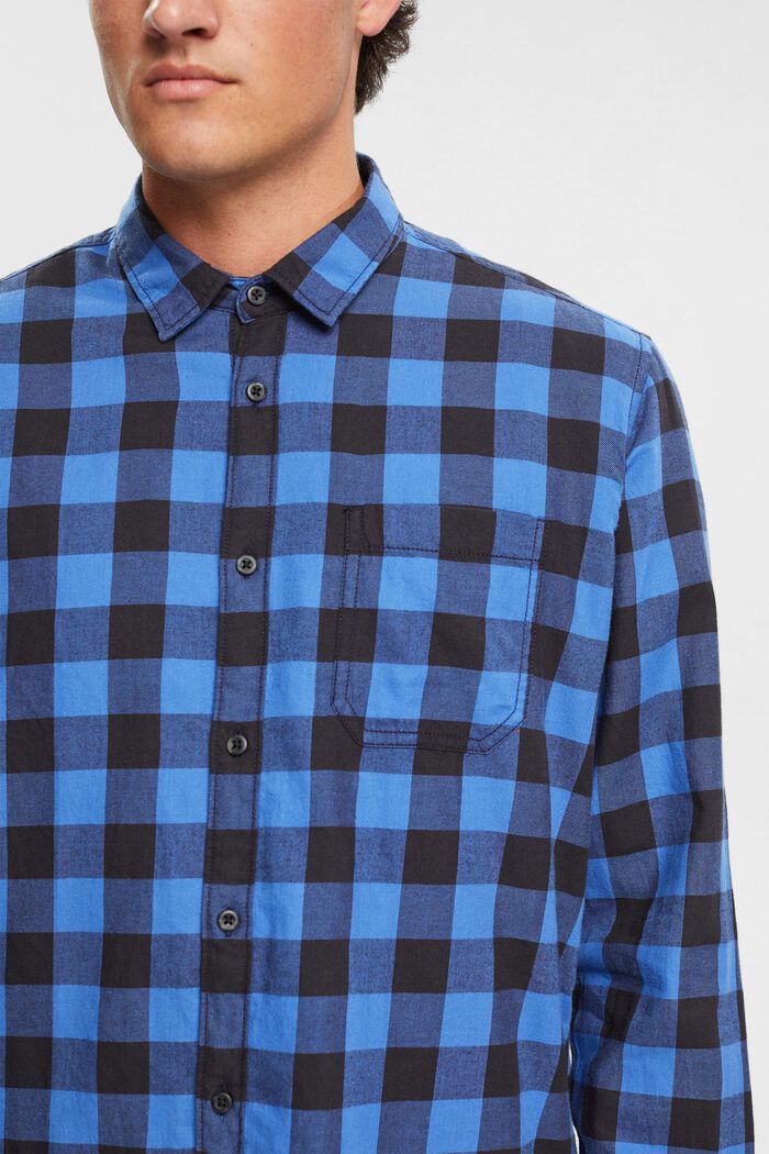 Camicia di flanella a quadri vichy, realizzata in cotone sostenibile, BLUE, detail image number 0
