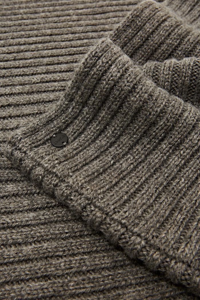 Sciarpa ad anello in maglia a coste, misto lana, MEDIUM GREY, detail image number 1