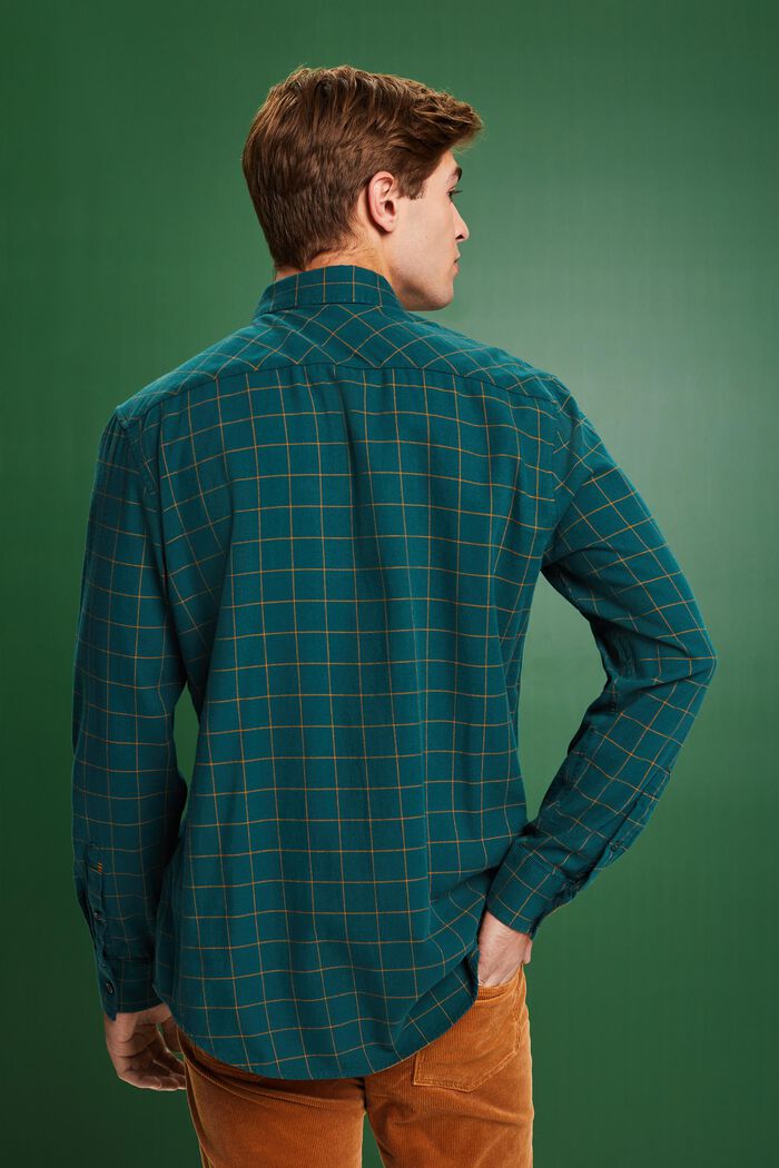 Camicia a quadri in flanella dalla vestibilità regolare, EMERALD GREEN, detail image number 2