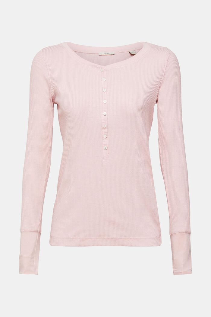 Maglia a maniche lunghe in stile henley, LIGHT PINK, detail image number 2