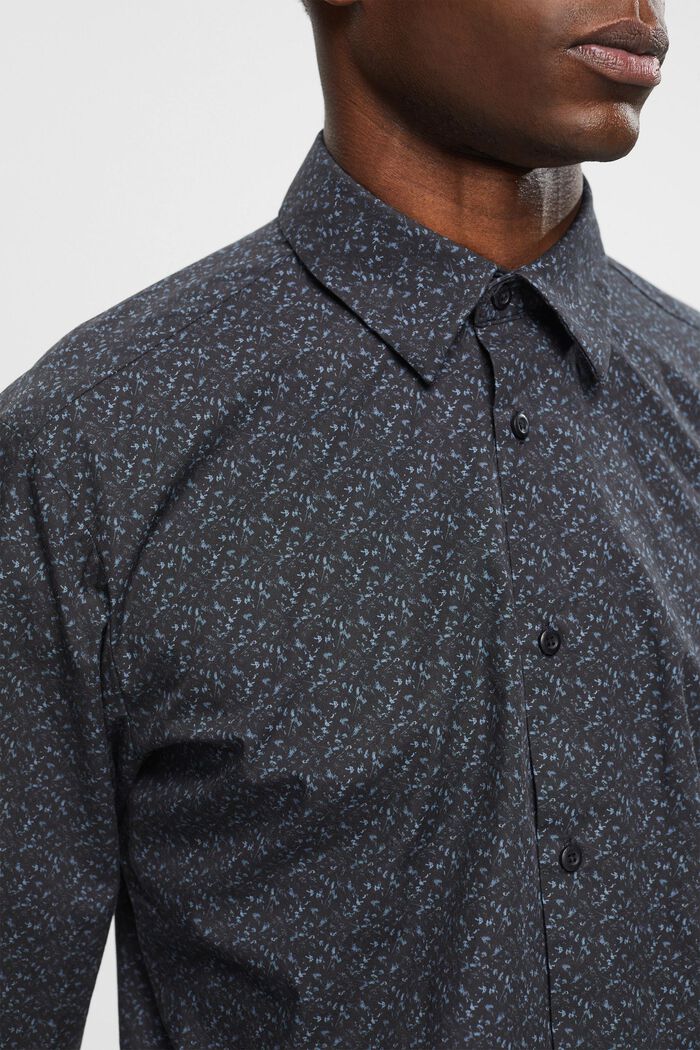 Camicia Slim Fit in cotone a fantasia, BLACK, detail image number 2