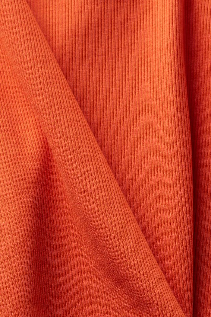 Top con pizzo in jersey di maglia a coste, BRIGHT ORANGE, detail image number 5
