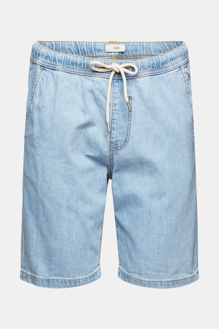 Shorts in jeans con coulisse con cordoncino