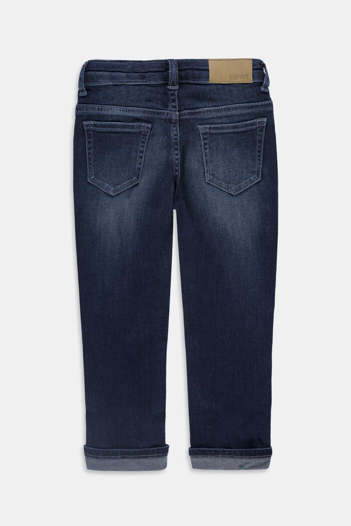 Jeans catarifrangenti con vita regolabile, BLUE DARK WASHED, detail image number 1