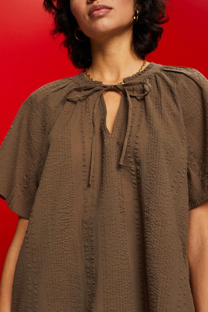 Camicetta in cotone, KHAKI GREEN, detail image number 2