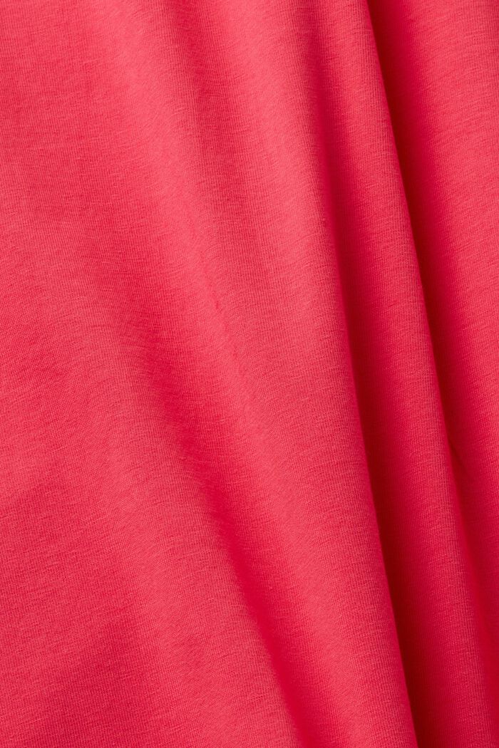 Camicia da notte in cotone con stampa a blocchi, PINK FUCHSIA, detail image number 4