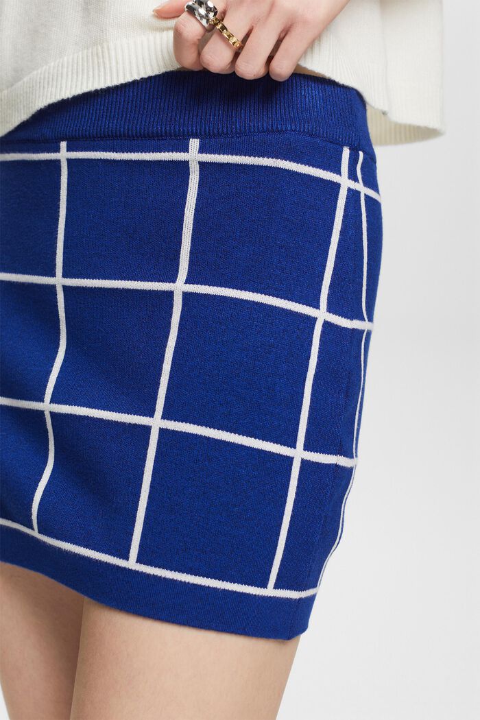 Minigonna in maglia jacquard, BRIGHT BLUE, detail image number 4