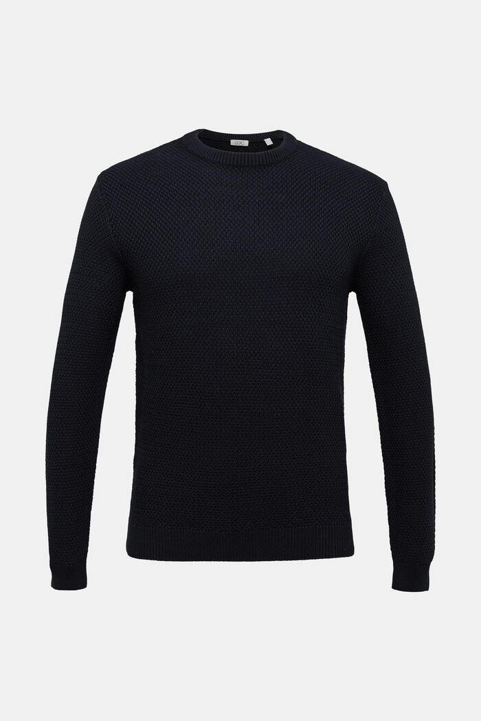 Pullover in 100% cotone biologico, BLACK, detail image number 0