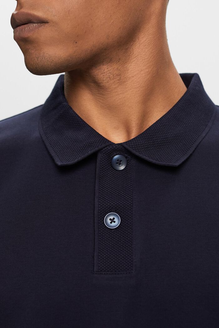 Polo in cotone Pima, NAVY, detail image number 2