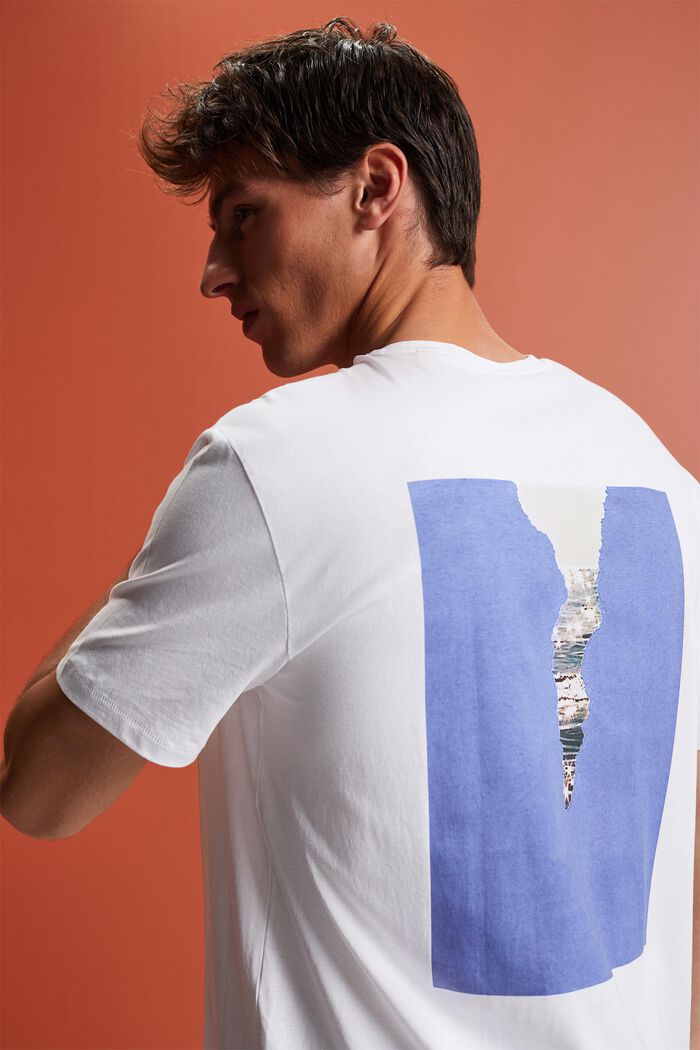 T-shirt in jersey con stampa dietro, 100% cotone, WHITE, detail image number 4