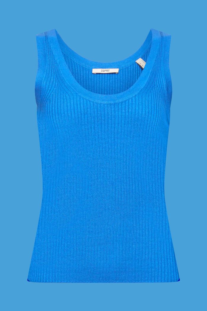Smanicato in maglia a coste, BRIGHT BLUE, detail image number 6