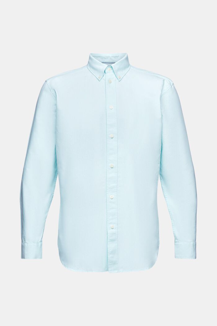 Camicia in cotone Oxford, LIGHT AQUA GREEN, detail image number 7