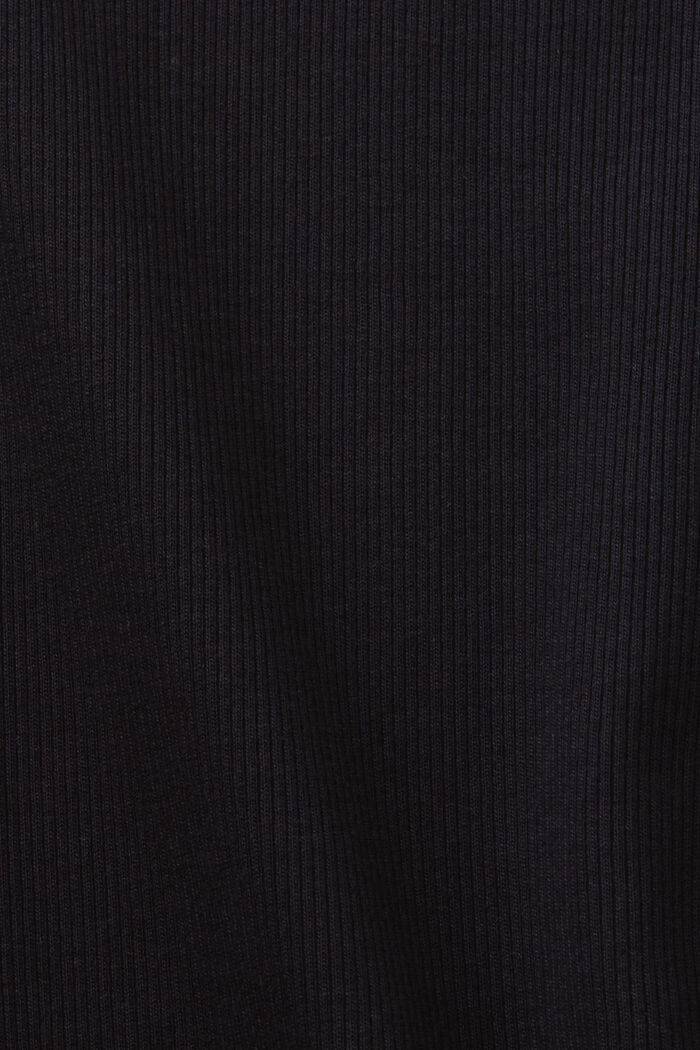 T-shirt girocollo in jersey di cotone, BLACK, detail image number 5