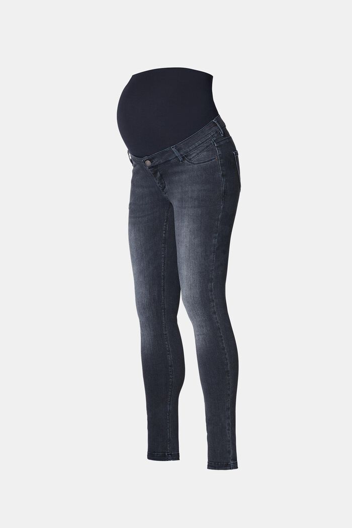 Jeans elasticizzati con fascia premaman, BLACK BLUE WASHED, detail image number 3