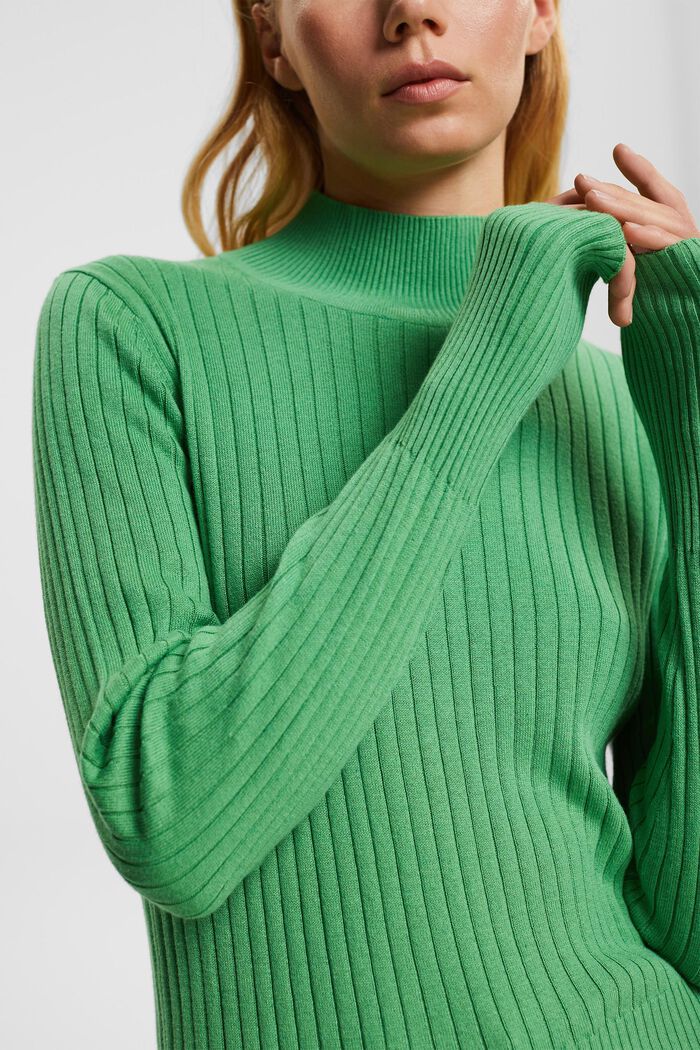 Pullover a coste, GREEN, detail image number 0