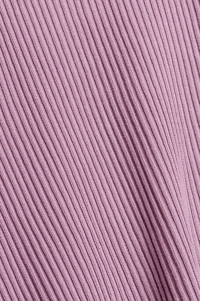 Pullover in maglia a coste con maniche a palloncino, VIOLET, detail image number 4