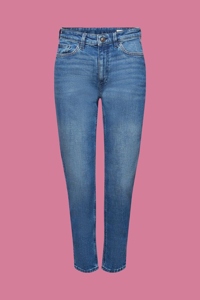 Jeans mom dal taglio cropped, BLUE MEDIUM WASHED, detail image number 5