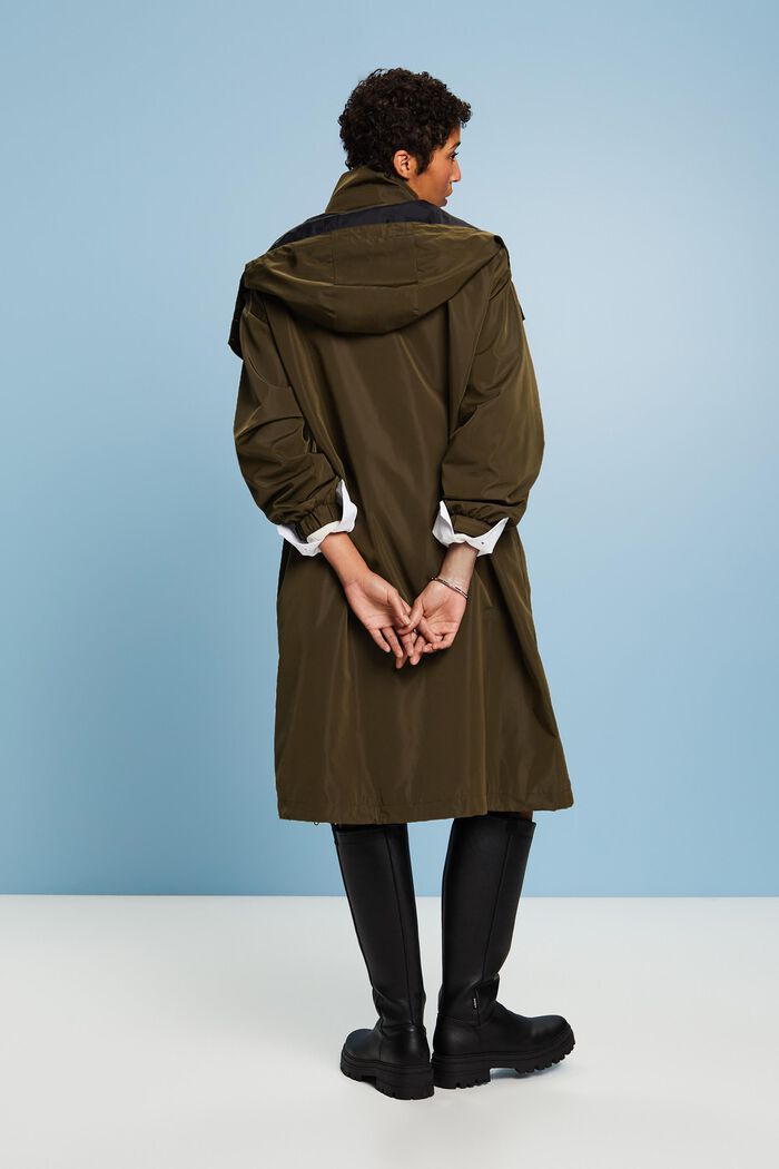 Cappotto con cappuccio rimovibile, KHAKI GREEN, detail image number 3
