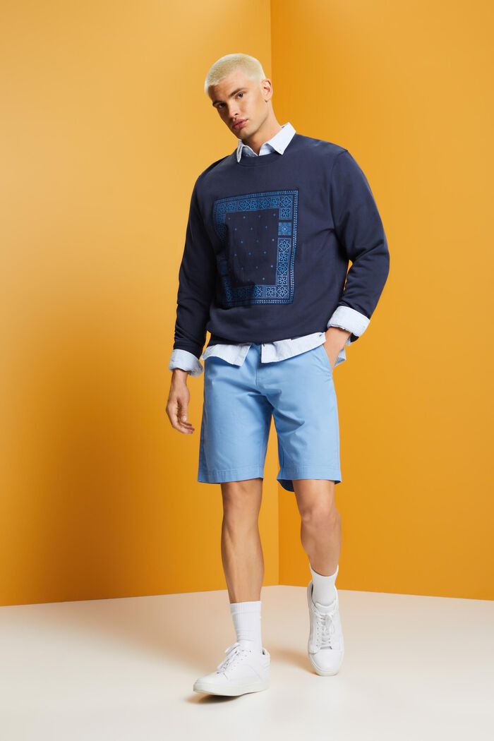 Shorts in twill di cotone, LIGHT BLUE, detail image number 1