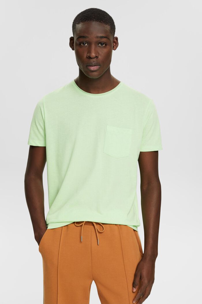 In materiale riciclato: t-shirt melangiata in jersey, CITRUS GREEN, detail image number 0