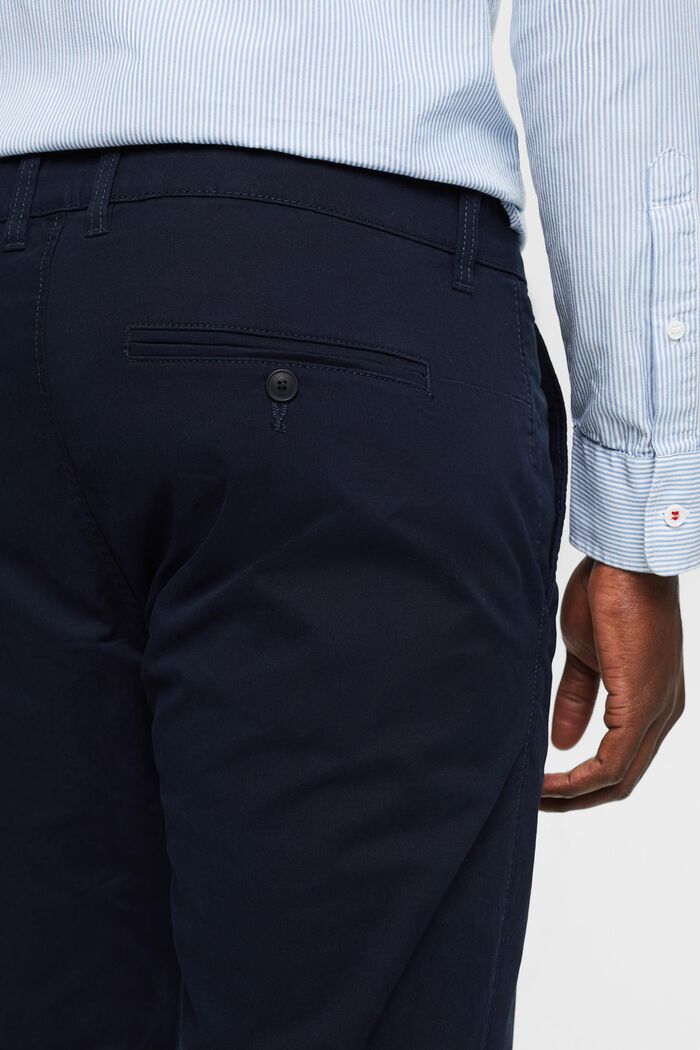Chino dritti in cotone biologico, NAVY, detail image number 3