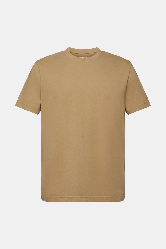 T-shirt a girocollo in jersey di 100% cotone, KHAKI GREEN, detail image number 6