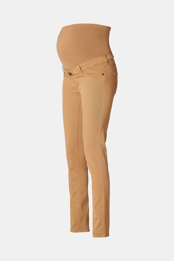 Pantaloni stretch con fascia premaman, ACORN BEIGE, detail image number 5