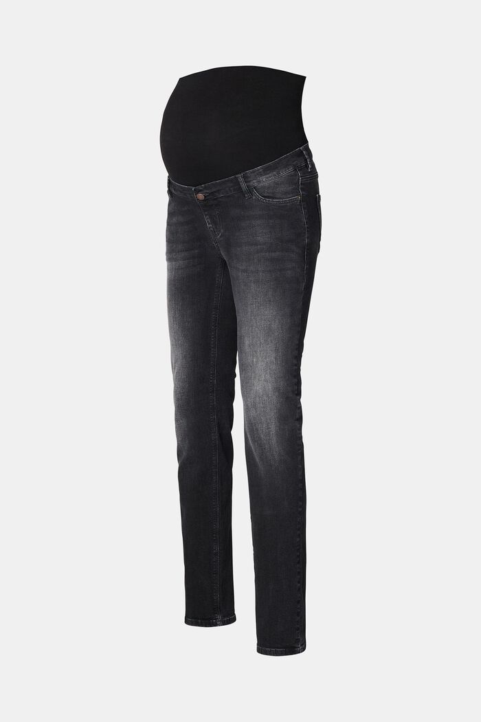 Jeans stretch con fascia premaman, cotone biologico, GREY DENIM, detail image number 5