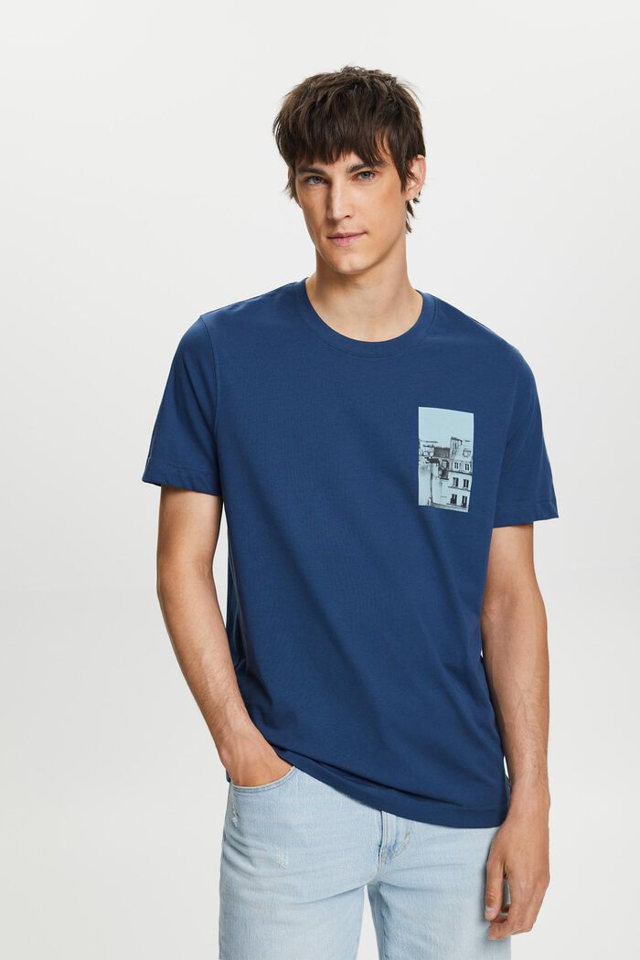 T-shirt con stampa dietro e davanti, GREY BLUE, detail image number 0